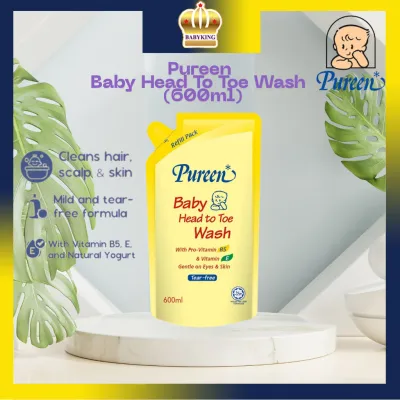 Original Pureen Baby Head to Toe Wash (600ml) - Refill Pack Sabun Mandi Bayi