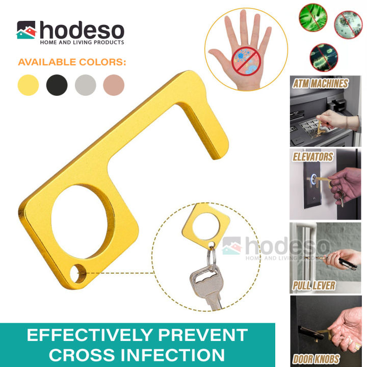 Hodeso Brass EDC Keychain Door Opener Tool Touch-Free Antimicrobial Hook  for Buttons, Screens, and Handles 1pc Lazada PH