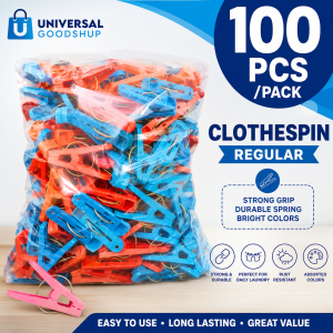 🧺 Regular Clothespin 100pcs | Durable Laundry Clothes Clips | Reusable & Strong
