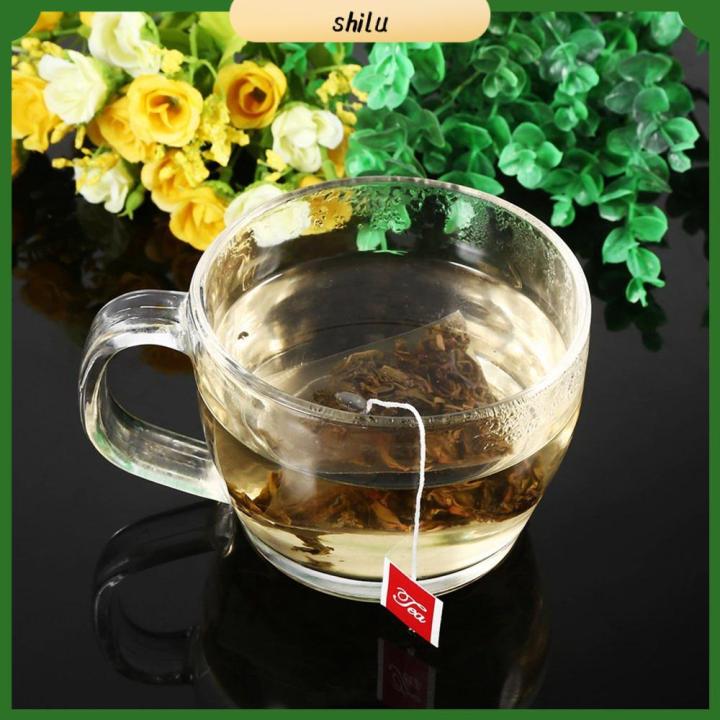SHILU 100Pcs Set Thiết kế trống Túi lọc trà Nylon Có dây Máy pha thảo ...