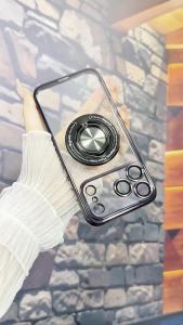 Plating Transparent TPU Magnetic Case for MagSafe for iPhone 16 17 Pro Max 17 Air PC Ring Stand Protect Phone Cover