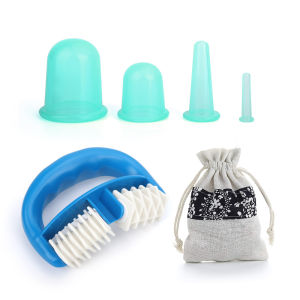DECINIEE 5pcs/Set Silicone Anti Cellulite Cup Vacuum Massage Cups Body Pain Relief Massage Roller Manual Suction Cups Cupping Therapy Kit