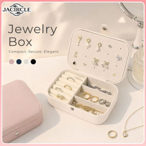 JACIRCLE Portable Jewelry Box Leather Travel Organizer Case Storage Bekas Barang Kemas Wanita Gift