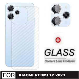 PROMO PAKET 2 INC 1 Garskin Carbon XIAOMI REDMI 12 2023 / REDMI 10A 2022 Fingerprint Skin Back 3D Film Violette Design PENGIRIMAN CEPAT
