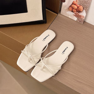 [Free Shipping] WomenS Outdoor Slippers 2026 Summer New Style Square Toe Thin Strap Flat Low Heel Flip-Flop Open-Toe Sandals