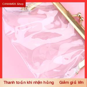 CS Túi kẹp miệng sắt đơn giản trong suốt Ins Túi đựng đồ nhỏ ví đựng tiền xu