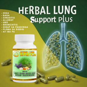 🔥 Herbal Lung Support Plus 60 Capsules | Natural Aid for Cough Asthma TB Shortness of Breath | Clears Mucus & Detox Lungs | Boosts Breathing & Respiratory Health Support