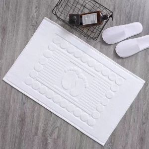 JIANZ ผ้าคอตตอน ผ้าเช็ดพื้น 5080ซม. ค่ะ สีขาวขาว เสื่ออาบน้ำฝักบัว ผ้าเช็ดตัวอ่างอาบน้ำ การขึ้นน้ำ ผ้าขนหนูเท้า โรงแรมในโรงแรม