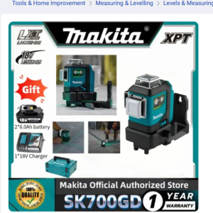 Makita SK700GD Laser Level 12V Lithium-Ion Battery Kit with Charger and Mounting Bracket