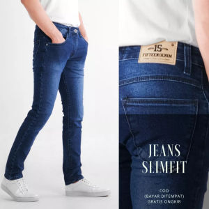 Fifteen Denim - Terlaris Celana Jeans Panjang Pria Dewasa Tipe Slimfit Streetch Melar Ngaret