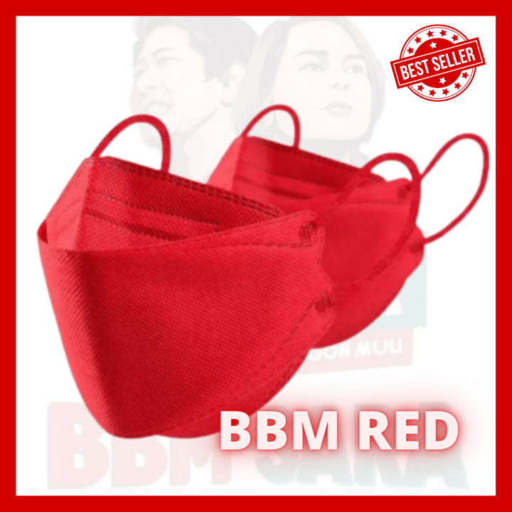 BBM RED SARA GREEN KF94 Mask 10pcs 4ply Color Campaign Bongbong Marcos ...