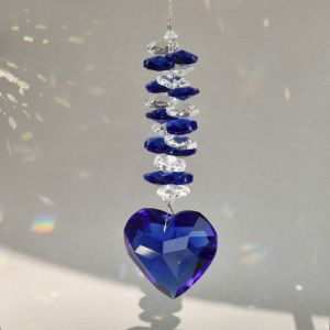 NCNC(OKDEALS01) คริสตัลคริสตัลคริสตัล จี้ลูกปริซึม รูปหัวใจ ใสสะอาด โคมไฟจับแสง อุปกรณ์ตกแต่งหน้าต่าง ประณีตประณีตประณีต ของตกแต่งแขวน บ้านในบ้าน