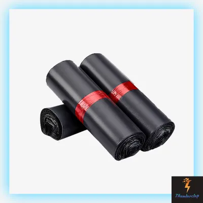17*30cm [S size] Black Grey White Courier Bag Parcel Bag 100pcs Packaging Shipping Plastic Mailing Flyer Logistic Bag Shipping Bag 快递袋 Beg Kurier hitam kelabu putih thunderclap