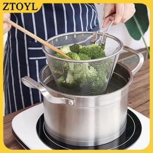 ZTOYL Pháp chip chiên Lọc Giỏ thép không gỉ sâu Fry giỏ bếp Vòng Nồi chiên dây lưới với xử lý dây colander lưới