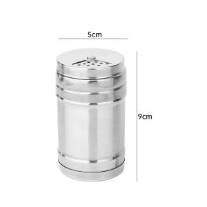 Lọ gia vị inox Muối Dụng cụ lắc đường với xoay Bìa gia vị gia vị hạt tiêu bột chai container dụng cụ nhà bếp