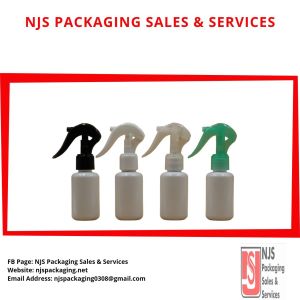 75ML White (Bstn Rnd) Empty Bottle W/ Mini Trigger Sprayer 24mm