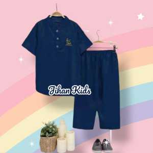 Setelan Koko Anak Terbaru Motif Batik Free Peci Usia 1-10 Tahun / Baju Muslim Anak Laki-Laki Terbaru