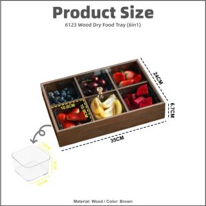 【PLAYFUL】Dried Fruit Plate Compartment with Lid High-End Light Luxury Household Living Room