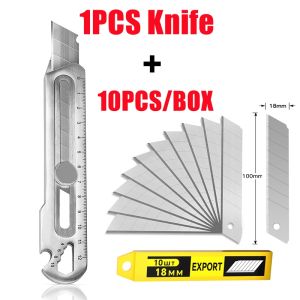6 in 1 Industrial Snap Off Blade Cutter Knife 18MM Blades Utility Knife Cutter Blade Knife Heavy Duty