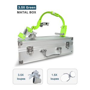 NICEDEN 5W Binocular Dental 2.5X 3.5X 6X Optional Loupe Magnification Binocular Surgical Magnifier with Headlight LED Light Dentist Medical Loupes