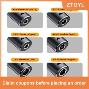 【ZTOYL】 1pcs nhanh chóng sạc cáp cho Huawei 140W phổ máy tính xách tay 5V 9V 20V DC nữ để USB C Loại C PD Power Adapter chuyển đổi