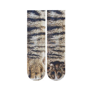 YINGRAN2 Sáng Tạo Động Vật Chân In Phụ Nữ Trung Ống Vớ Phim Hoạt Hình Mèo Hổ Vịt Móng Vuốt Phụ Nữ 3D In Vui Động Vật Giữa Vớ