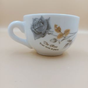 Combo 6 Chén Hoa Hồng Uống Trà Có Quai