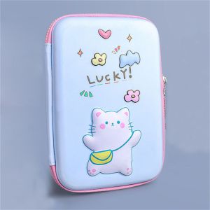 LSMSMAVDS School Supplies Universe Astronaut Large Capacity Double Layer Kawaii Pencil Cases Pencil Box 3D Pencil Bags Student Pen Bags