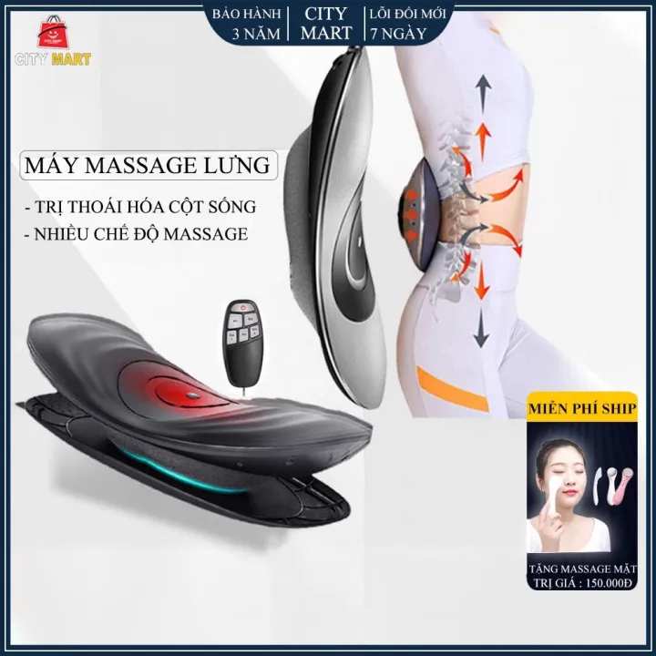 Máy massage lưng cột sống, máy mát xa lưng vật lí trị liệu có điều khiển, sưởi ấm hồng ngoại nhiều chế độ massage giúp loại bỏ đau nhức mỏi lưng