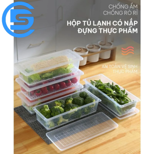 Hộp đựng thực phẩm hoa quả rau củ kèm khay tách nước tiện lợi nhựa PP an toàn cho sức khỏe