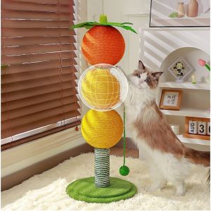 Cat posts Cat Tree Colorful Ball Climbing Sisal Pole Cat Playground Scratches Unassembled