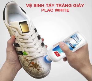 Chai Vệ Sinh Tẩy Trắng Giày Dép Túi Xách PLAC Kèm Đầu Cọ Tiện Lợi Chai Xịt Trắng Giày Và Đồ Da