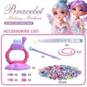 NHG 1Set Colorful Beads Bracelet Making Kit Toy DIY Handmade Bracelets String Maker Kit Creative Funny DIY Bracelet Weaving Machine for Teens Girls