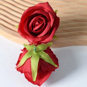 Bunga Mawar Artifisial Import 1 Kuntum / Kepala Bunga 10 CM / Tanpa tangkai dan daunKain Sutra untuk Hiasan dan Dekorasi / Bunga Seserahan / Bunga Palsu DO BP08