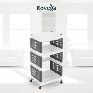 Rovega Supra Rak Susun 3 Tingkat dengan Roda Premium 3 Tier Rack SMR310