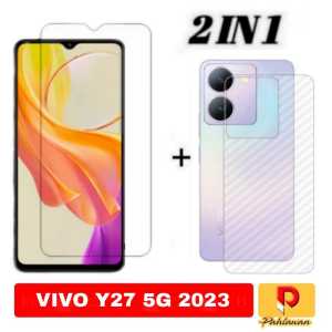 PROMO PAKET 2 INC 1 Tempered Glass VIVO Y27 4G 2023 / VIVO Y27 5G 2023 / VIVO Y16 2022 Anti Gores Kaca Clear