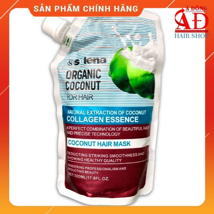 [+Tặng mũ trùm] DẦU HẤP DỪA PHỤC HỒI SUÔN MƯỢT TÓC SELENA ORGANIC ...