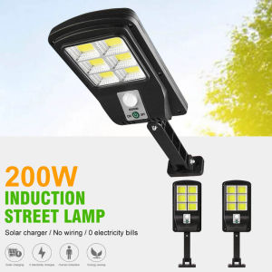 100% Original 200W Outdoor Solar Sensor Wall Light Waterproof Human Induction Street Lamp
