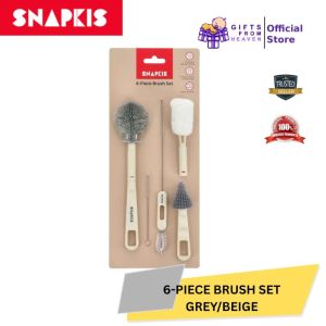 SNAPKIS 6-PIECE BRUSH SET GREY/BEIGE 11297