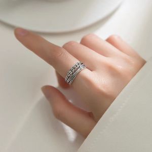 Nhẫn Bạc Sinboia Wealthy & Lucky Coins Cho Nữ Nhẫn Có Thể Điều Chỉnh Trang Sức Thẩm Mỹ Cho Nam Nữ