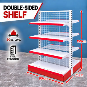 New Arrival DIY Mesh-Back Shelving – Detachable Posts Single & Double-Sided Display Rack