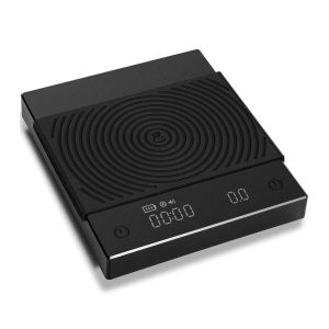 TIMEMORE Basic 2 Black Mirror Pour Over Coffee Scale Flow Rate Display Auto Timer Digital Kitchen Food Scale Espresso 0.1g/2kg