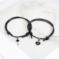 Harga Grosir - (2PCS) Gelang Kunci Love Couple / Gelang Couple Liontin Gembok Love Kunci Tali Korea / Gelang Pasangan. 