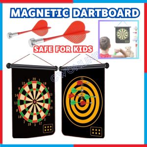 Double Sided Magnetic Dartboard Magnetic Dart Board with Darts Easy to Roll-Up Indoor Outdoor Games for Children Gifts