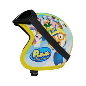 Helm Anak Bogo Retro Karakter Kartun SNI 2 3 4 5 6 7 Tahun Lucu Unik Berkendara Aman Motif Pororo Kacamata