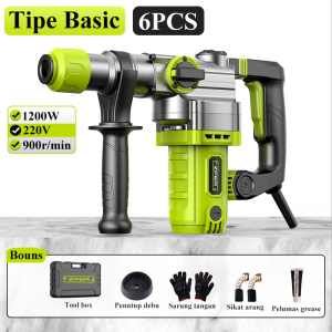 ZPER 1200W Hammer Drill Bor Rotary Mesin Bobok Beton Jack Hammer Drill Mesin Bor Palu Power Tools