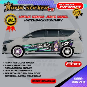 RBN 21-STIKER DECAL MOBIL YARISS VELOZ KIJANG CALYA AGYA PAJERO ERTIGA XENIA GRATIS CUSTOM NAMA