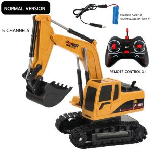 1: 24 alloy remote control excavator 2.4GHz rechargeable Rc engineering vehicle childrens gift truck toy