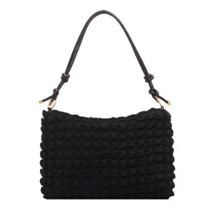 Canvas Wrinkle Bag for Women Shoulder Bags Pleated Bubbles Handbags Padded Casual Underarm Quilted Bag Tote Cloud Bag