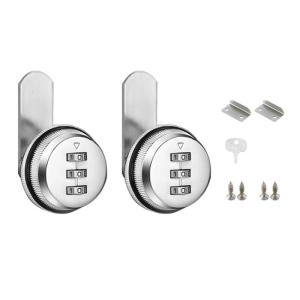 2pcs Elegant 3 Digit Code Cams Lock for Mailbox and Cabinet Sturdy Without Key Zinc Alloy Materials Home Accessory